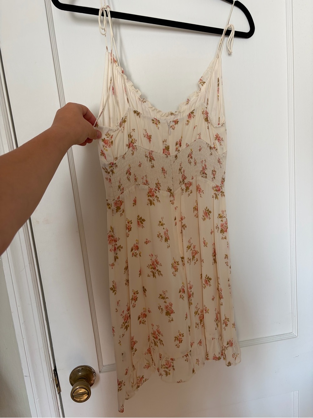 Reformation Cream Mini Dress with Pink Floral Print - Picture 5 of 6